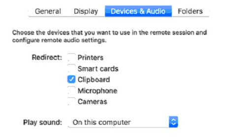 Microsoft Remote Desktop for Mac: Device Settings