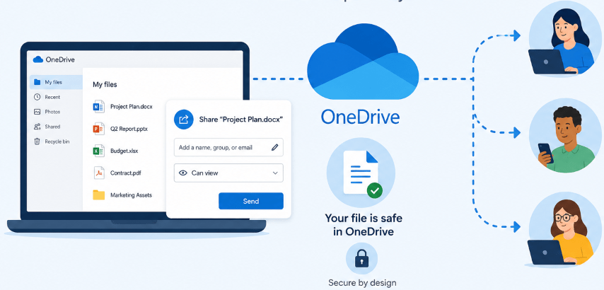 Secure sharing using OneDrive